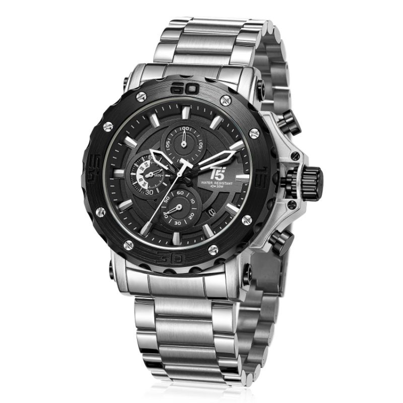 Jam Tangan Pria Original T5 Chrono Tanggal Aktif Water Resist Garansi Resmi 1 Tahun Gratis Ongkir COD