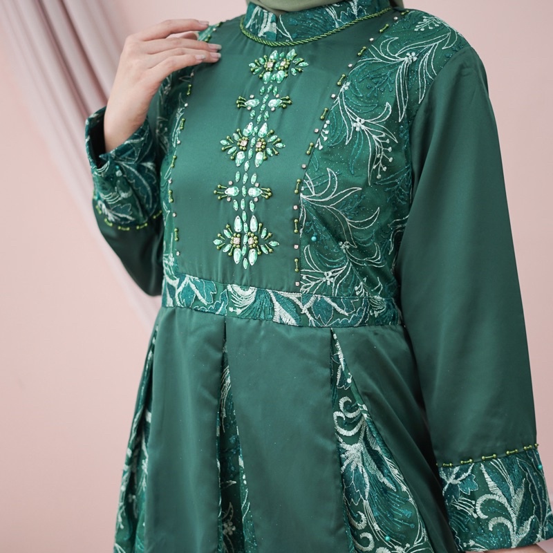 gamis maxi brukat tile seragam pesta mewah