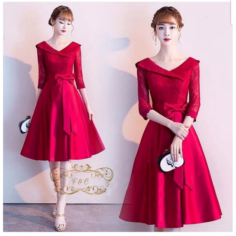 DRESS CANTIK ACARA PESTA / DRESS KENCAN / DRESS NIKAHAN / esmeralda - FC/ DRESS NATALAN/ BAJU JALAN JALAN