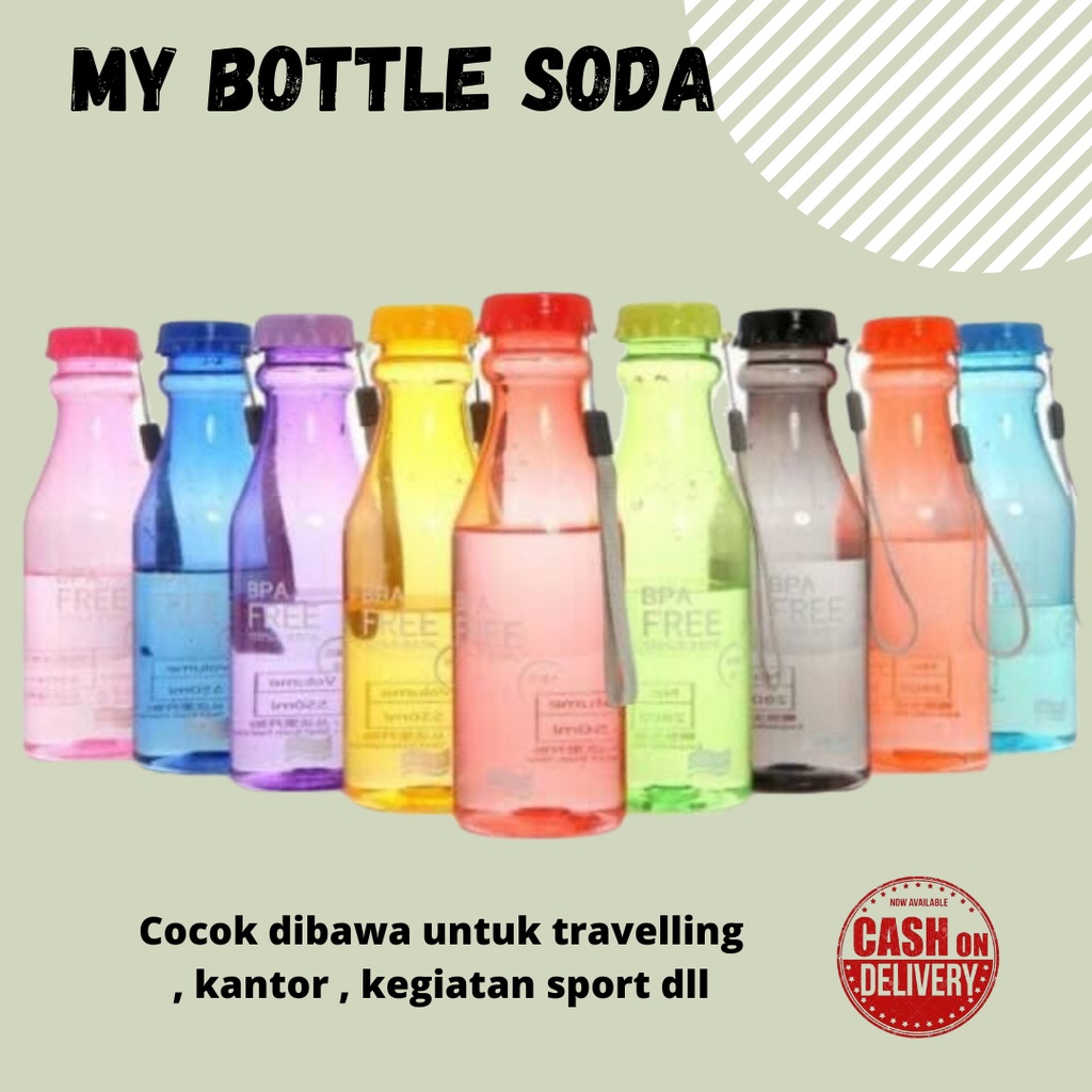 Terbaru!! Botol Minum Soda [1 Kg Muat 12 Pcs] BPA FREE Transparan / Water Bottle Bening Free Bubble