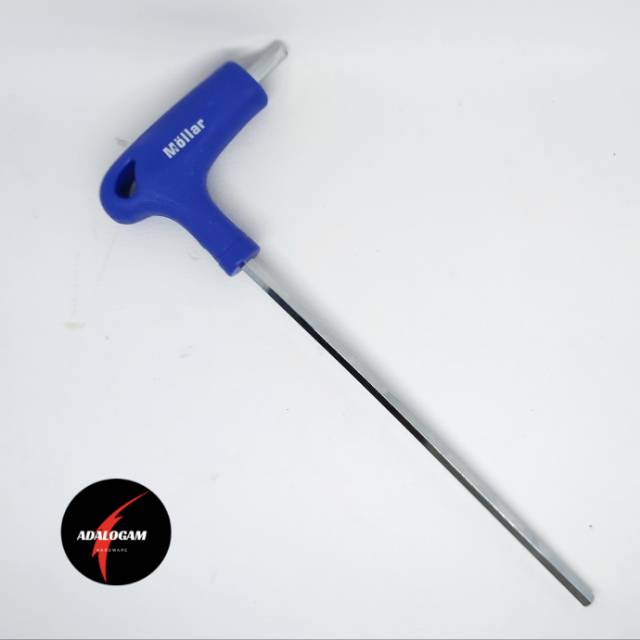 Kunci L Model T 6mm Kilap S2 - Kunci L Lapis Plastik 6 mm Chrome Mollar