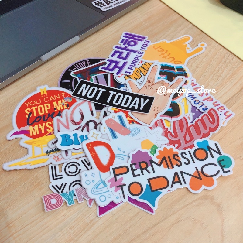 BTS Random Sticker Set | Varsity Sticker | Sticker Hp Laptop