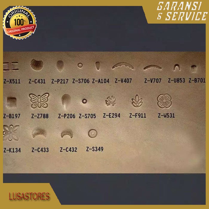 

Set 20Pcs Peralatan stamp Stempel Pembuat Emboss Kulit leather tools