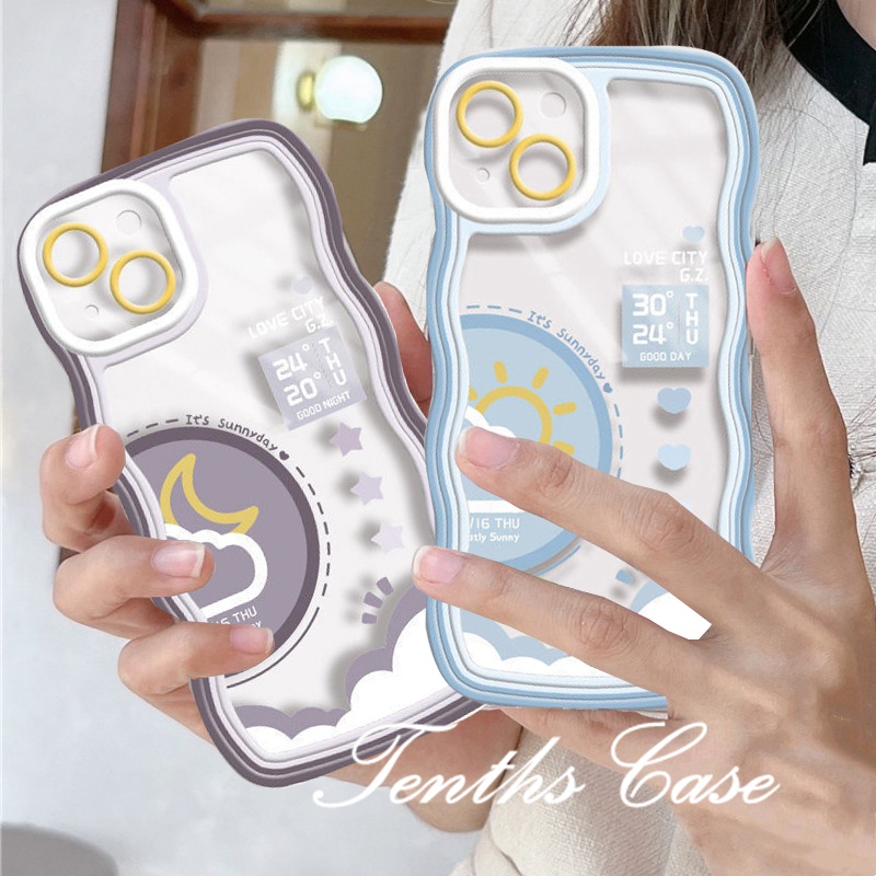 Oppo A57 A17 A17K A78 A77s A76 A96 A16 A16s A16k A15 A15s A54 A74 A55 A95 A94 A93 A53 A5 A9 2020 A3s A5s Reno 8T 7Z 7 65 F11 F9Pro Siang Malam Mood Phone Case Soft Clear Sarung
