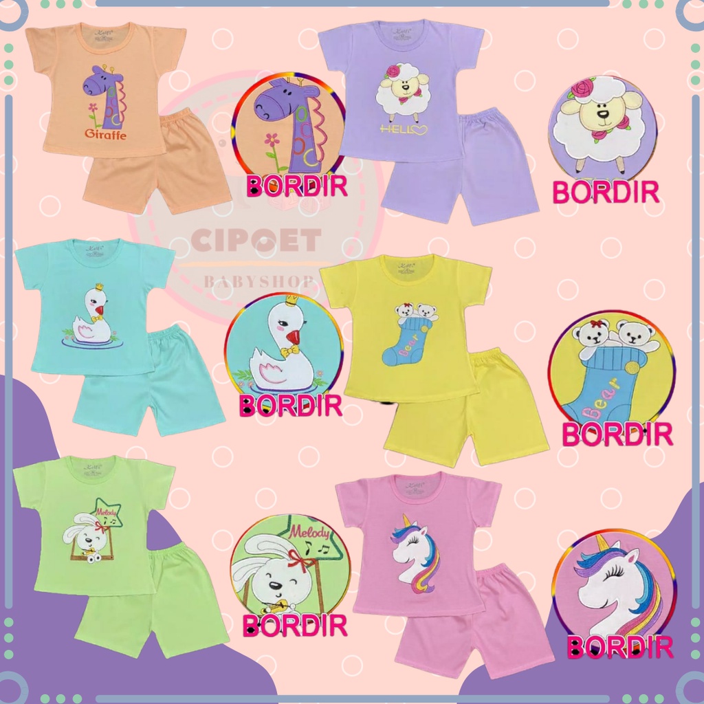 SETELAN BAJU ANAK KELFI/SETELAN BAJU ANAK CEWEK 1-8 TAHUN "BORDIR GIRL EDITION" / SETELAN BAJU ANAK 