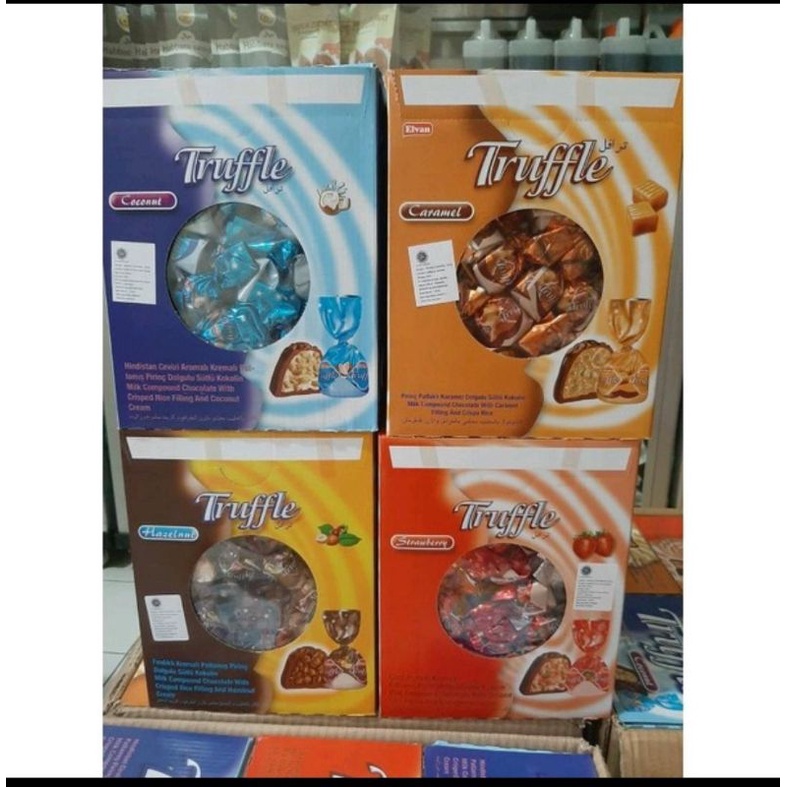 

Coklat Turki Truffle Elvan dus 1,8 kg Amand a Sampiyon Sweet love Grosir Jakarta