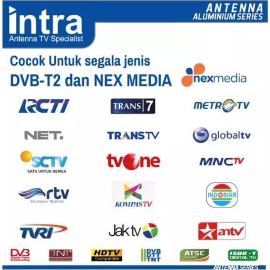 Antena TV Outdoor Digital Analog Intra INT-888 DGT Booster Smart Chip Free Kabel 10 Meter Original