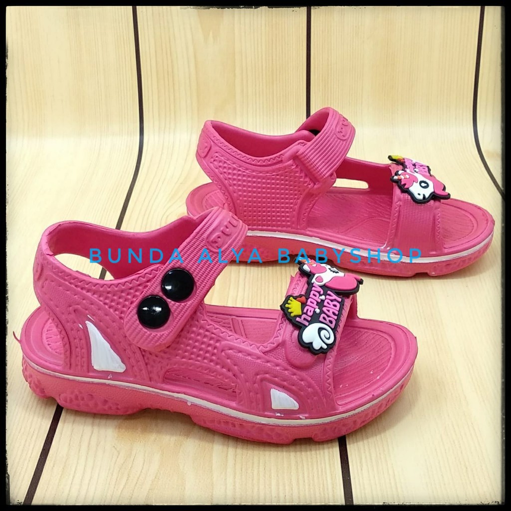 Sendal Anak Perempuan Usia 3 Tahunan FANTA Alas Karet - Sepatu Sandal Karet Anak Cewek Karet Unicorn Anti Licin Size 25