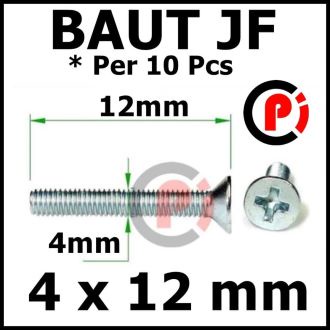 Per 10 Pcs Baut Bolt JF 4x12 mm 4 x 12 mm Per 10pcs