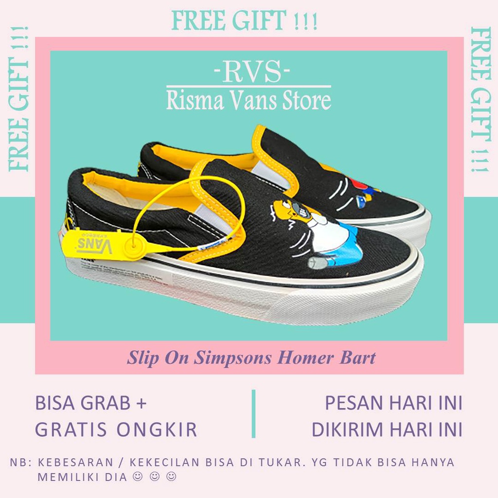 (BELI 1 DAPET 4) VANS SLIP ON SIMPSONS HOMER BART GRADE ORI BNIB  VANS SLIP ON SIMPSONS HOMER BART  