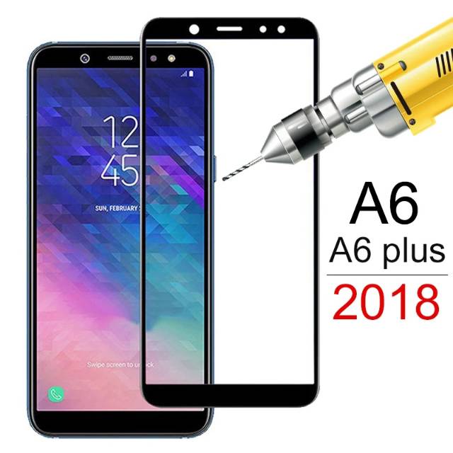 TG Anti Gores Full Layar Samsung Galaxy A6 A6 plus 2018 Tempered glass screen Protector Premium