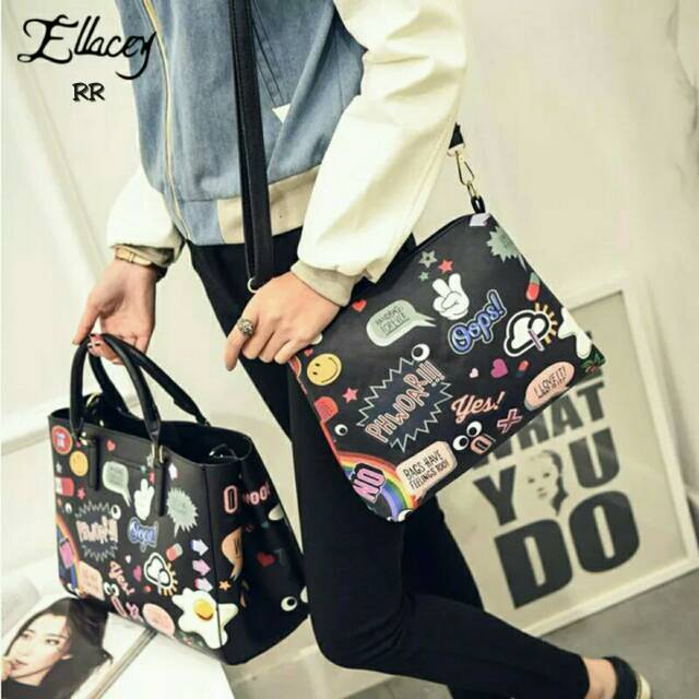 Handbags Tas doctor/slempang Tote/Tas tangan Sling bag murah Set Motif