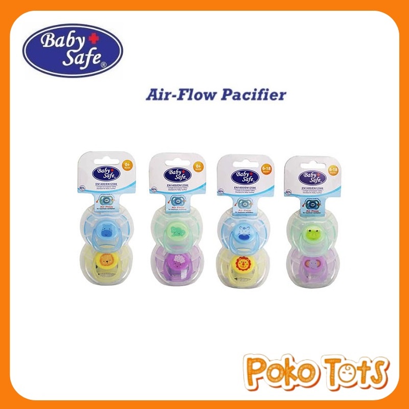 Baby Safe Air Flow Pacifier with Case Silicone Soothers Isi 2pcs Empeng Bayi WHS