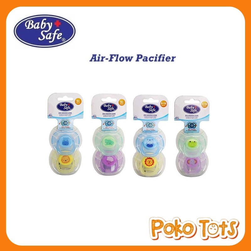 Baby Safe Air Flow Pacifier with Case Silicone Soothers Isi 2pcs Empeng Bayi