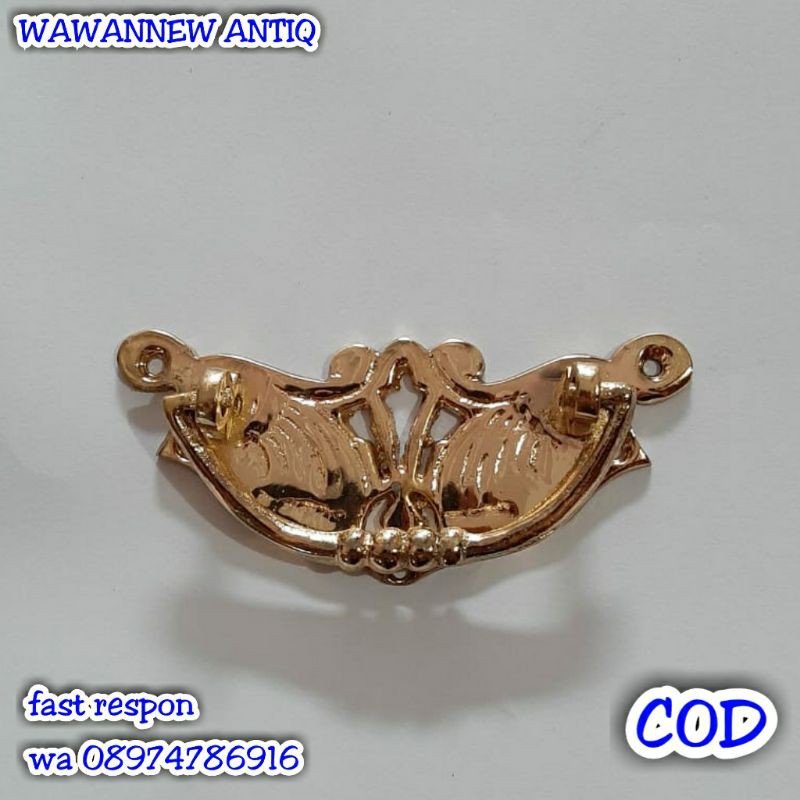 Handle / Tarikan Laci Lemari Jendela Pintu Rumah Kuningan Antik 10cm