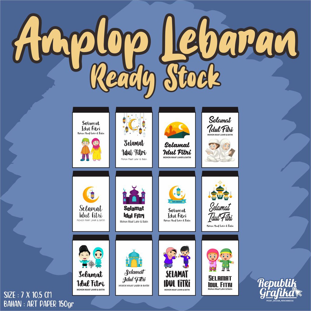 

(READY STOK) AMPLOP LEBARAN SIAP PAKAI - BAHAN ART PAPER - UKURAN KECIL