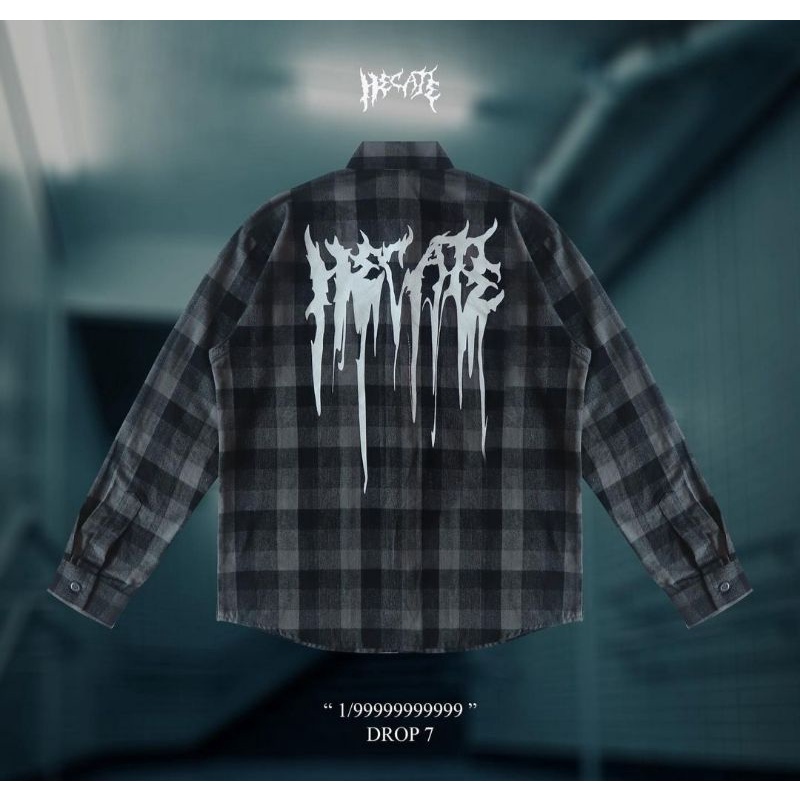 DROP 7 FLANNEL HECATE 1/999999999 ORIGINAL BNIP. KEMEJA FLANEL HECATES AUTHENTIC BRAND NEW SIZE L XL