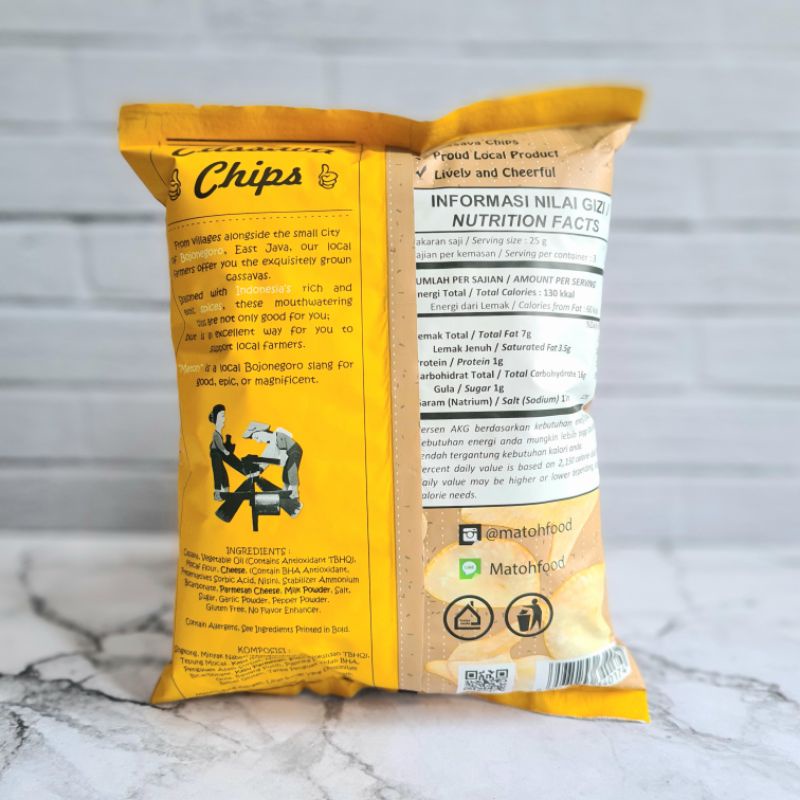 MATOH Keripik Singkong / Cassava Chips Gluten Free 75 gram - Cheese