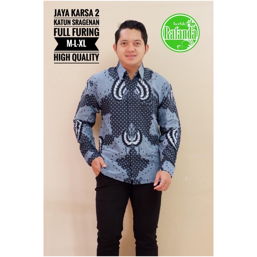 BATIK PREMIUM JAYA KARSA 2 KEMEJA BATIK SOLO PRIA LENGAN PANJANG LAPIS FURING ATASAN PREMIUM MODERN 