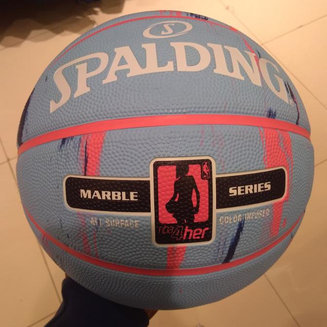algifaruu - Bola Basket Spalding Basketball Marble Series Women Blue - Original