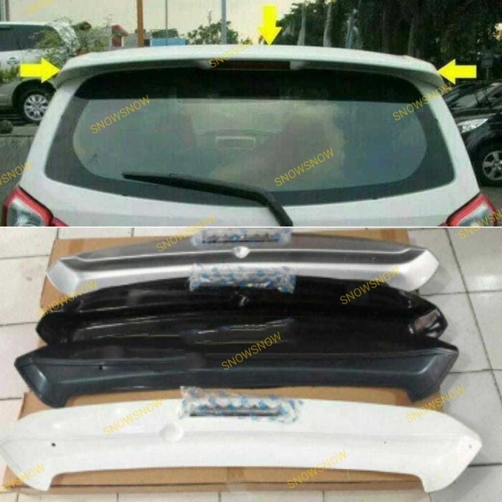 Spoiler Agya Ayla Lampu Warna Body Hitam Silver Putih Abu