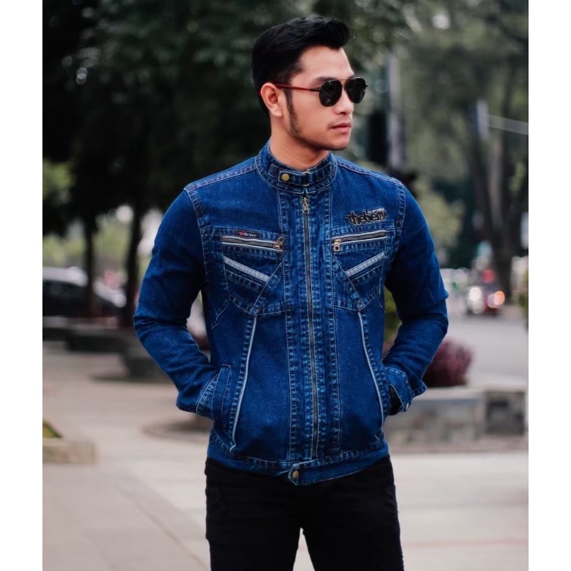 Jaket Jeans Pria The Berry Kerah