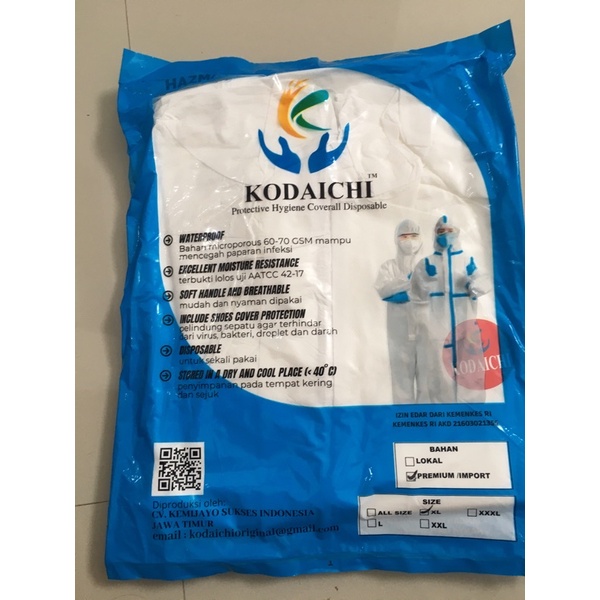 APD Hazmat Merk Kodaichi Microporous 75 gsm