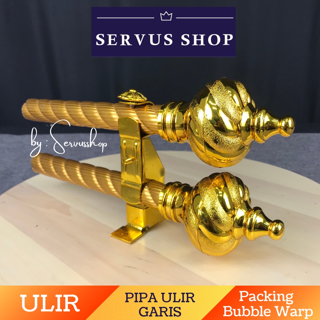 SET DOUBLE BATANG PIPA ULIR GARIS GORDEN / PIPA BULAT GORDEN / MURAH / PROMO