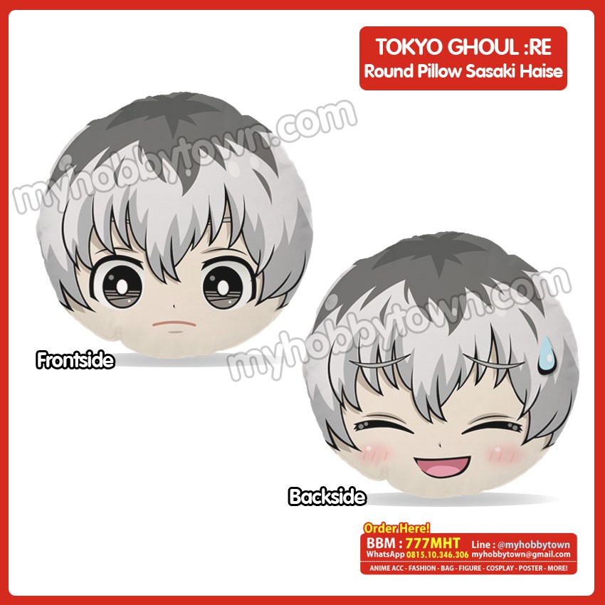 Bantal Bulat Tokyo Ghoul : Haise Sasaki  Plush Doll Round Plushie