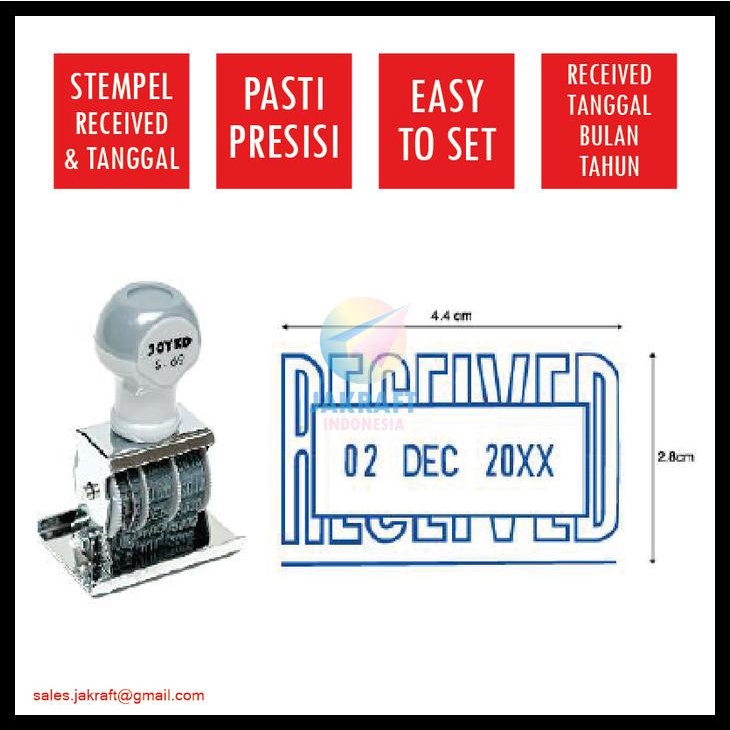 

Cap Stempel "Received" Joyko Date Stamp S-69 Surat Jalan Gudang Kode 600