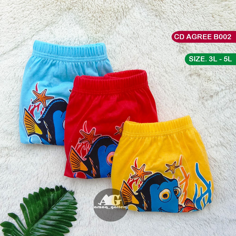 [isi 3 pc] CD AGREE KIDS BIG SIZE B002 | Celana dalam anak laki laki tahunan | Pakaian Dalam | Celana Dalam | Cd