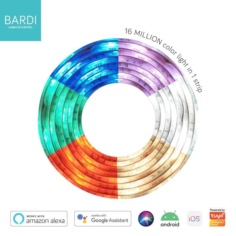 Bardi Indonesia Lampu LED Strip RGBWW Wifi - White [2 m] Lampu Strip