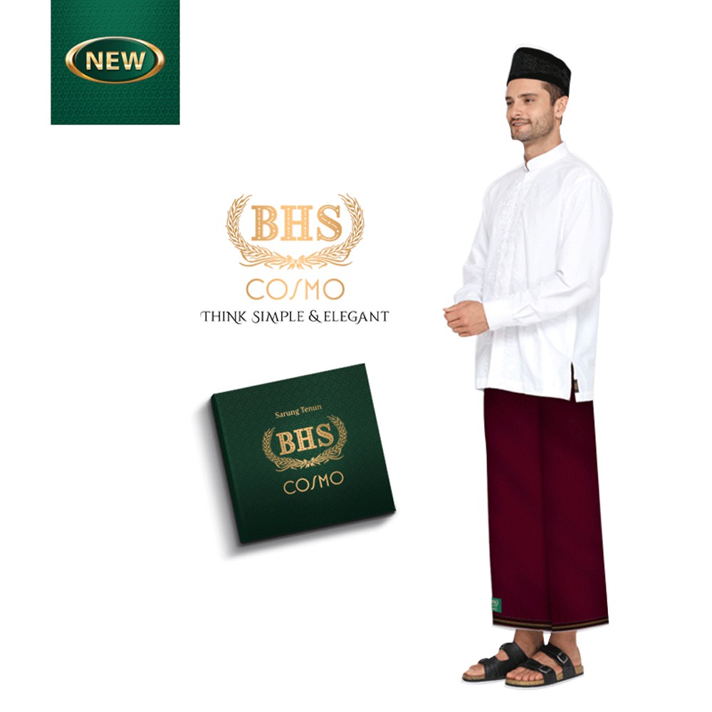 Sarung BHS Cosmo Warna Polos Maroon