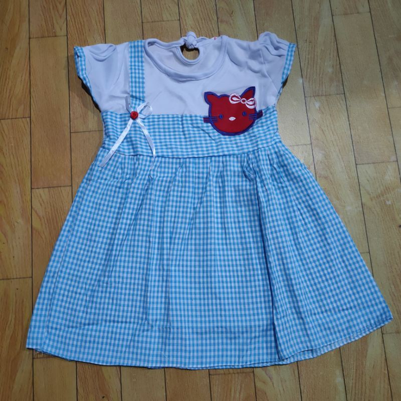 Dress anak 1 2 tahun cewek baju anak perempuan hellokitty marun (dress hello cilukba )