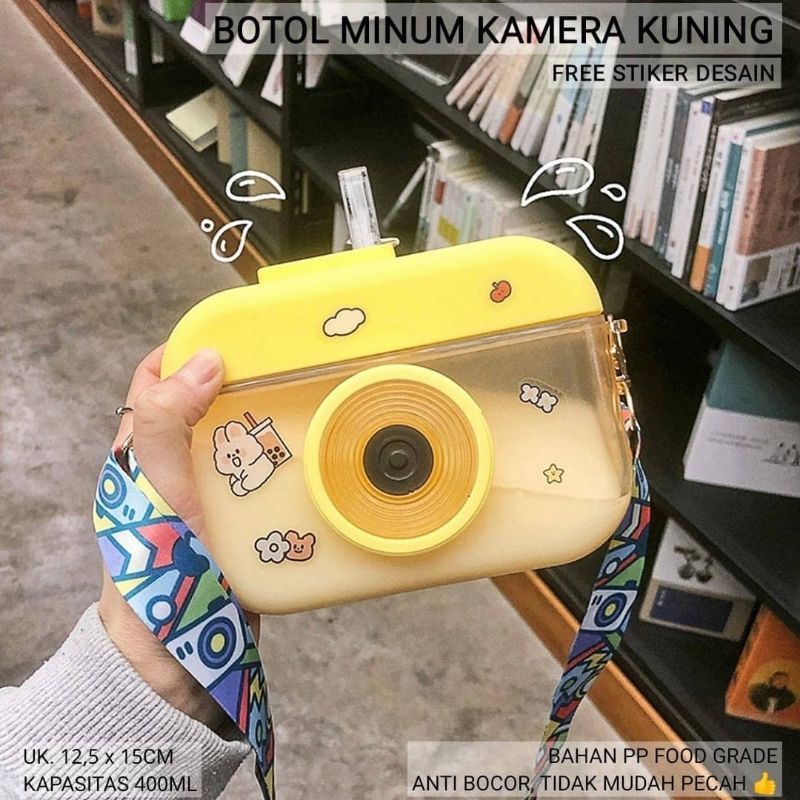 BOTOL MINUM KAMERA 400ML / BOTOL MINUM UNIK-1