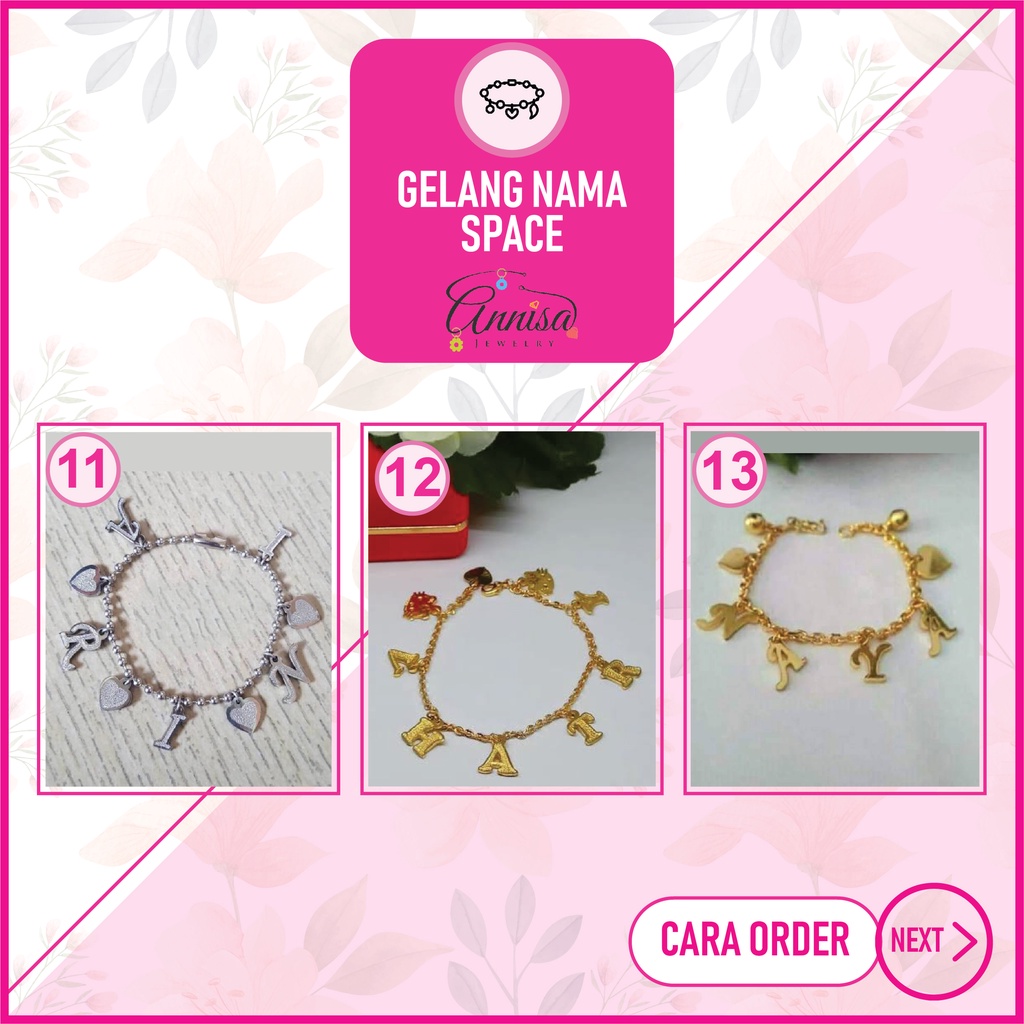 Gelang Nama Pisah Grafir Mata