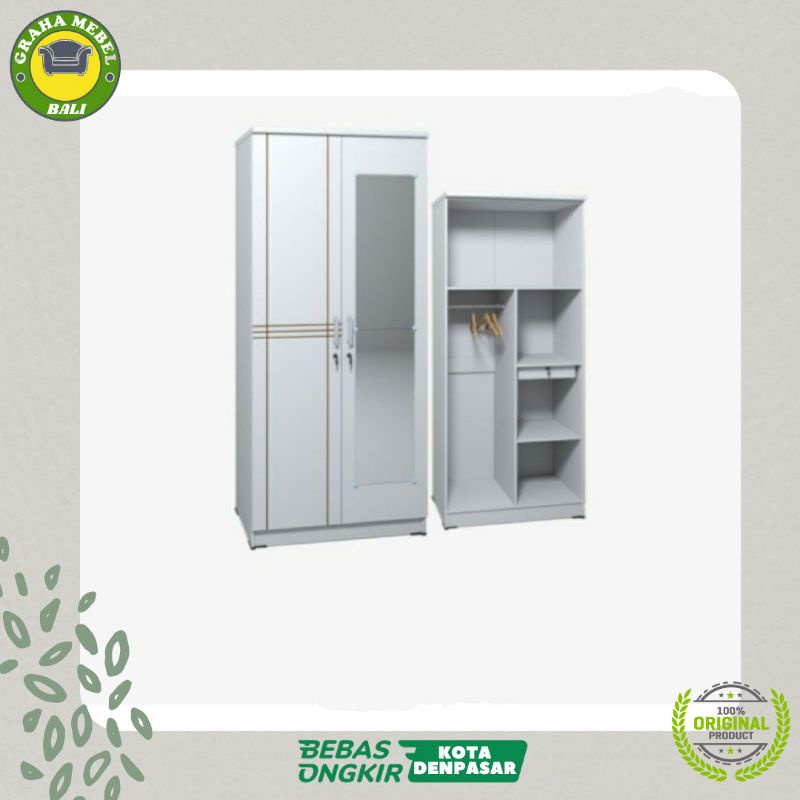 GRAHA MEBEL FURNITURE/LEMARI 2 PINTU/LEMARI 2 PINTU KACA