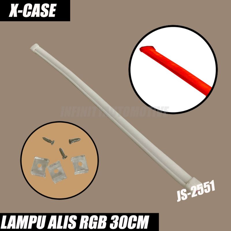 LAMPU ALIS BULAT RUNNING RGB 30CM X-CASE JS 2551 UNIVERSAL MOBIL DAN MOTOR