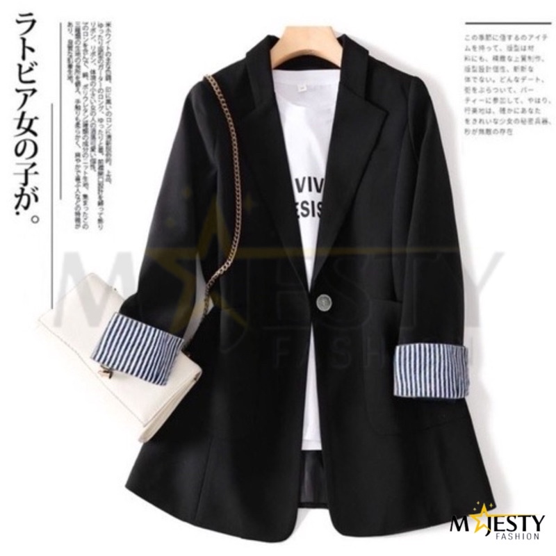 BW003 BLAZER WANITA / BLAZER KOREA / BLAZER / BLAZER WANITA / BLAZER WANITA KOREA / BLAZER STRIP