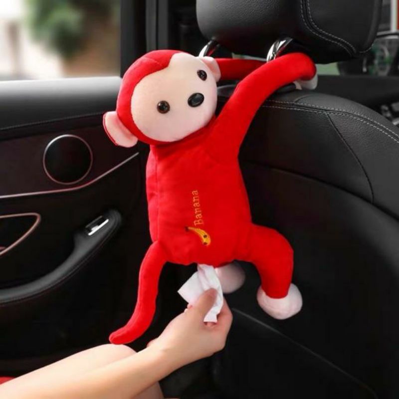 Tempat Tisu Tissue Hiasan Ruangan Interior Mobil Boneka Monyet Lucu