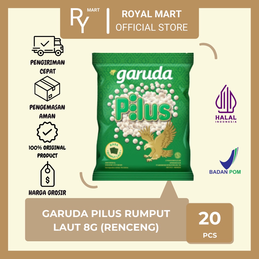 

Garuda Kacang Pilus Rumput Laut 9g x 20