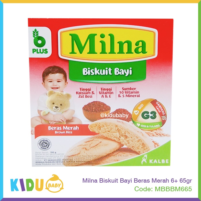 Milna Biskuit Bayi Cemilan MPASI 6 bulan keatas 130gr Kidu Baby