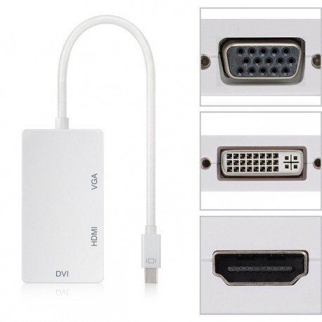 Trend-MINI DP Display port ke HDMI/DVI/VGA Thunderbolt