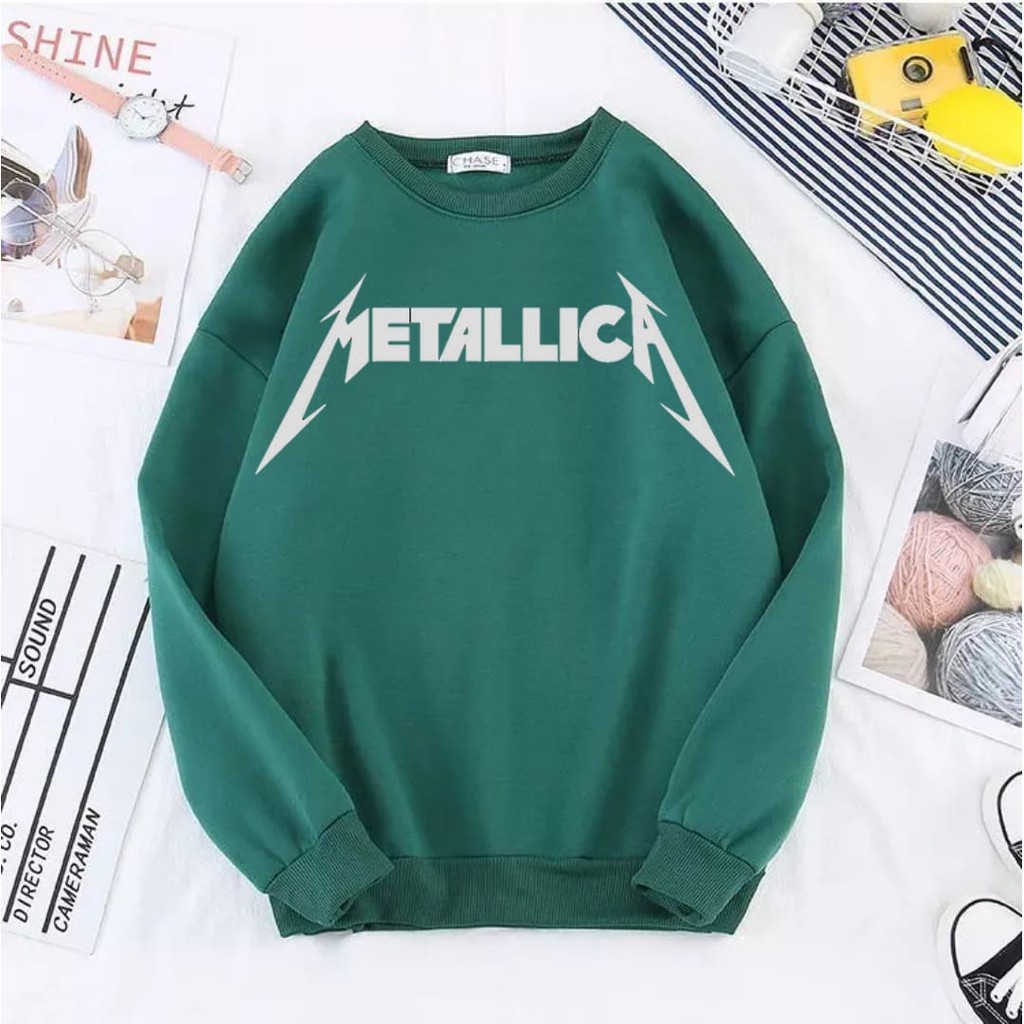 NEW TEXT METALICA SWEATER UNISEX - ATASAN KEREN TEBAL PREMIUM