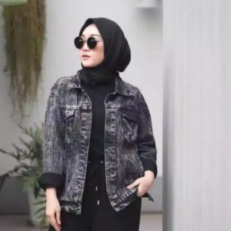 JAKET JEANS WANITA JUMBO XL - XXL JAKET CEWEK JINS DENIM JAKET SNOW