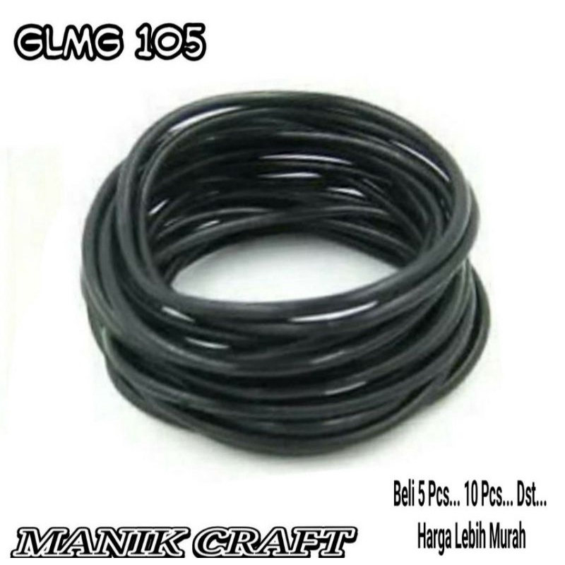 1 / 5 / 10 / 20 / 40 / 60Pcs Gelang Karet Warna Hitam Polos Simple Keren Trendy Fashion Pria/Wanita