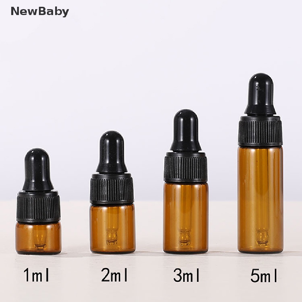 10pcs Botol Kaca Kosong Ukuran 1 / 2 / 3 / 5ml Untuk Essential Oil