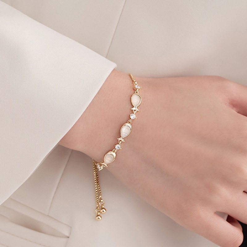 Gelang Opal Dapat Disesuaikan Gaya Korea Untuk Wanita