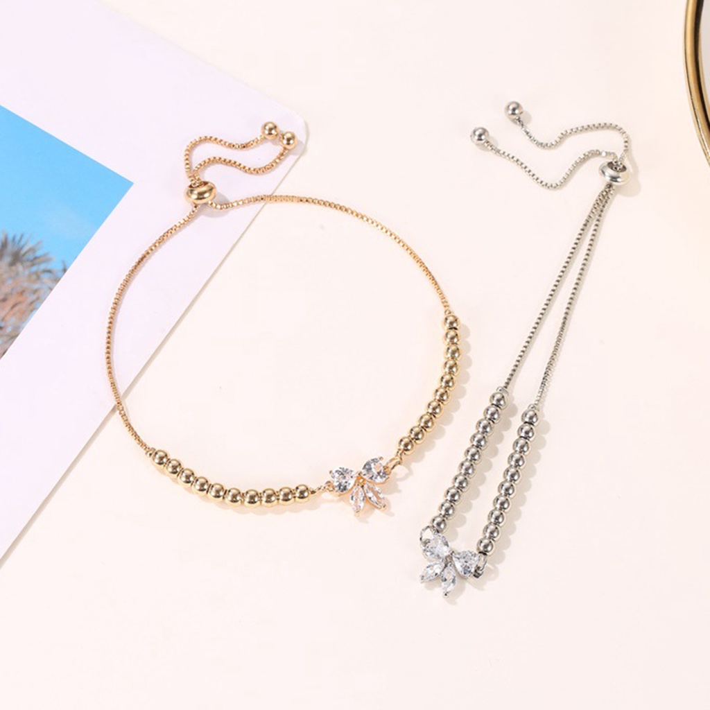 Hu Hu Hu Hu Hu Alat Bantu Pasang Kacamata♡ Gelang Bangle Adjustable Desain Butterfly Cubic Zirconia Untuk Wanita