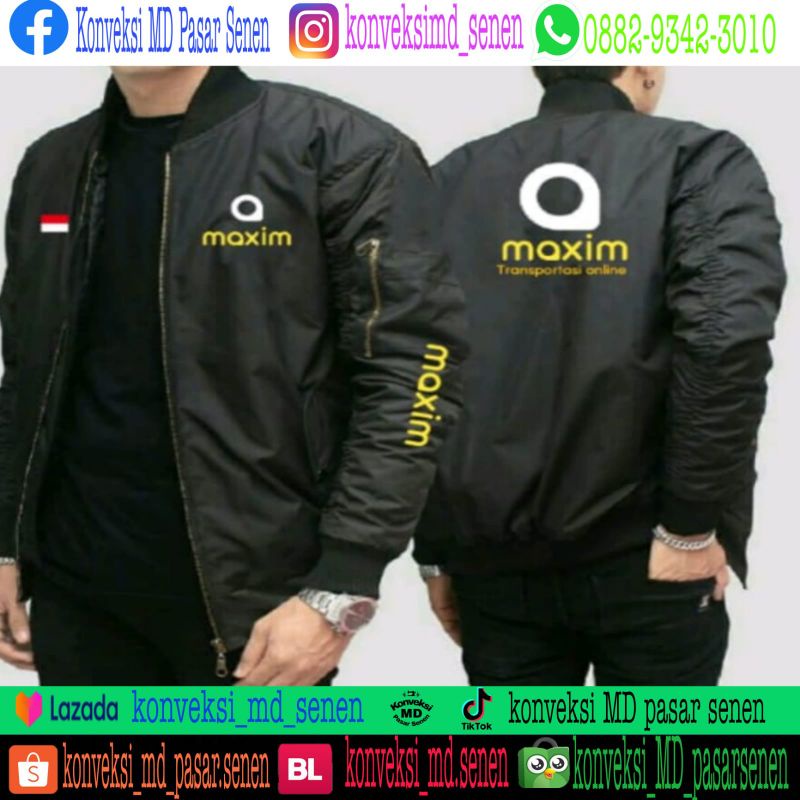 Jaket premium Maxim full bordir/seragam Maxim full bordir/perlengkapan maxim